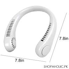 Emart™ Portable Hanging Neck Fan – 360° Leafless Cooling with 78 Surround Air Outlets, USB Rechargeable, 1200mAh Battery