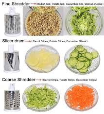 Emart™ Vegetable Cutter & Slicer Manual Kitchen Chopper Machine With 3 Sharp Drums Multifunctional Garlic Potato Shredder