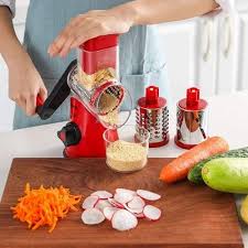 Emart™ Vegetable Cutter & Slicer Manual Kitchen Chopper Machine With 3 Sharp Drums Multifunctional Garlic Potato Shredder