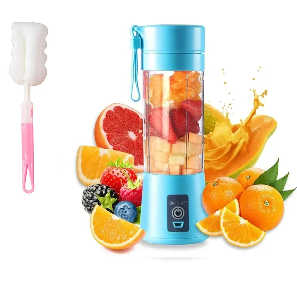 USB Rechargeable Portable Juicer Cup – 6-Blade Mini Fruit Blender