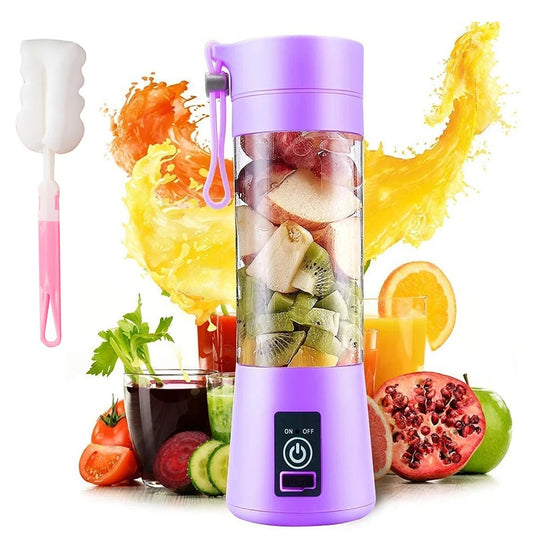 USB Rechargeable Portable Juicer Cup – 6-Blade Mini Fruit Blender