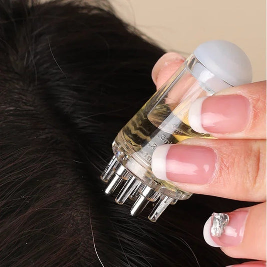 Hair Growth Liquid Applicator – Scalp Massage Comb for Minoxidil & Serum