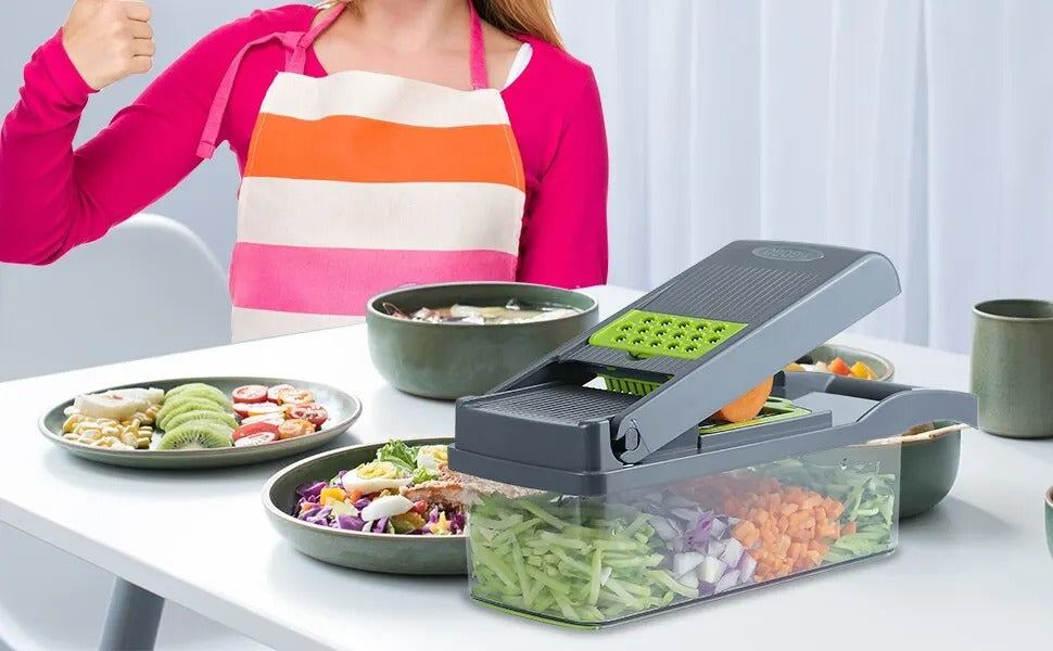 **16-in-1 Vegetable Slicer & Chopper – Multifunctional Kitchen Cutter & Vegetable Grater**