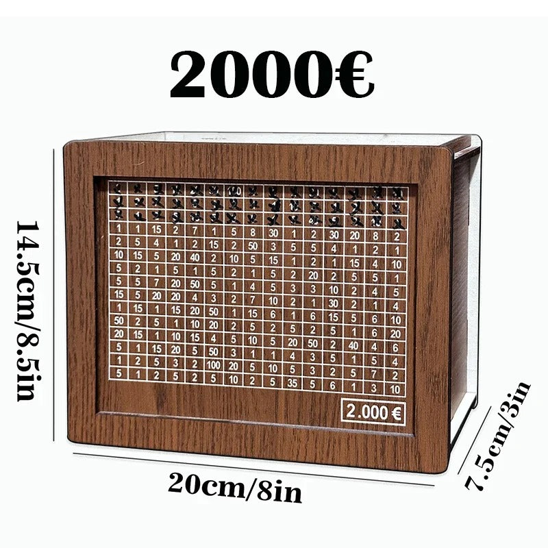emart™ Umrah Saving Box – 280 Days Wooden Islamic Money Box for Hajj & Umrah Goals