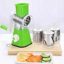 Emart™ Vegetable Cutter & Slicer Manual Kitchen  Chopper Machine With 3 Sharp Drums Multifunctional Garlic Potato Shredder
