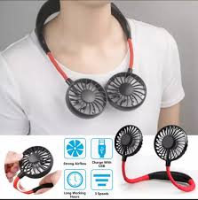 Emart™ USB Rechargeable Neck Hanging Fan – Hands-Free, Portable, 3-Speed Cooling