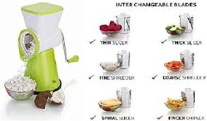 Emart™ Vegetable Cutter & Slicer Manual Kitchen  Chopper Machine With 3 Sharp Drums Multifunctional Garlic Potato Shredder