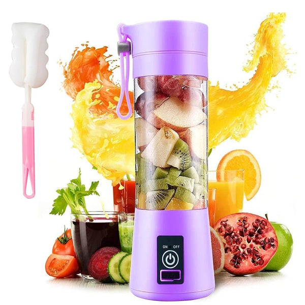 USB Rechargeable Portable Juicer Cup – 6-Blade Mini Fruit Blender
