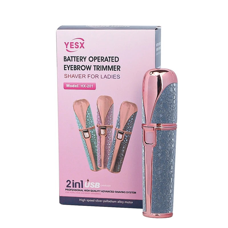 2-in-1 Rechargeable Facial Hair Remover & Eyebrow Trimmer for Women