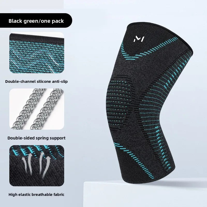 Sports Knee Pads with Silicone Anti-Slip Ring, Nylon Knit Knee Support for Fitness