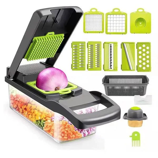 **16-in-1 Vegetable Slicer & Chopper – Multifunctional Kitchen Cutter & Vegetable Grater**