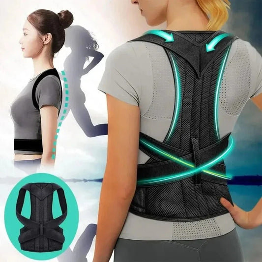 Emart™  Adjustable Back Posture Corrector With Breathable Shoulder Straps And Waist Belt For Boys & Girls