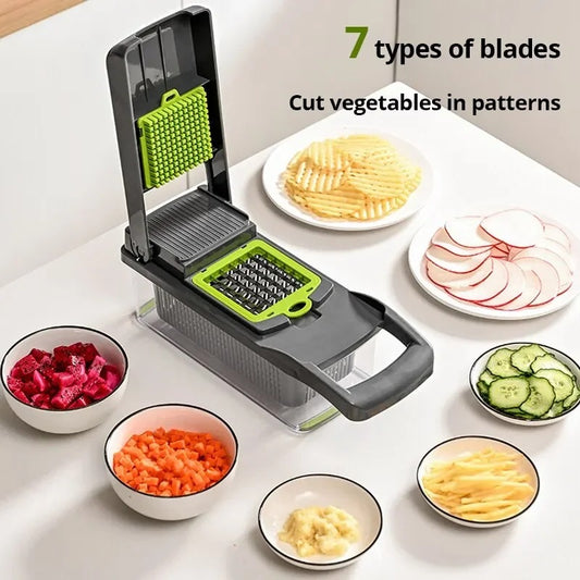 **16-in-1 Vegetable Slicer & Chopper – Multifunctional Kitchen Cutter & Vegetable Grater**