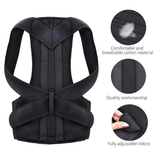 Emart™  Adjustable Back Posture Corrector With Breathable Shoulder Straps And Waist Belt For Boys & Girls
