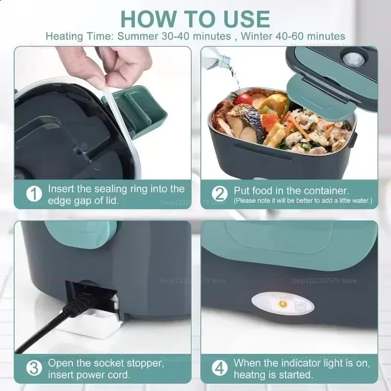 Emart™1.5L 60W Electric Lunch Box Food Warmer Portable Food Heater for office traveling Or Home