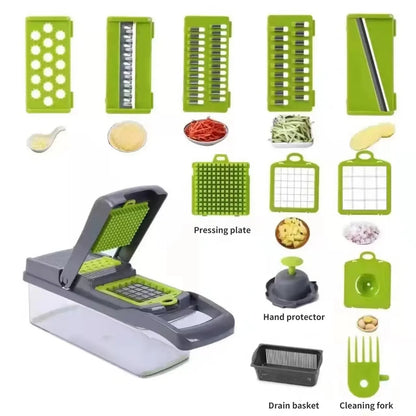 **16-in-1 Vegetable Slicer & Chopper – Multifunctional Kitchen Cutter & Vegetable Grater**