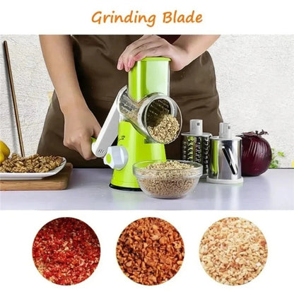 Manual Rotary Cheese Grater & Vegetable Cutter – Multifunctional Potato Slicer, Mandoline Chopper & Shredder