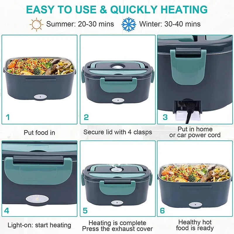 Electric Lunch Box Food Warmer Portable Food Heater for Car Or Home or office,& picnic.