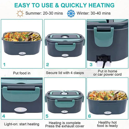 Electric Lunch Box Food Warmer Portable Food Heater for Car Or Home or office,& picnic.