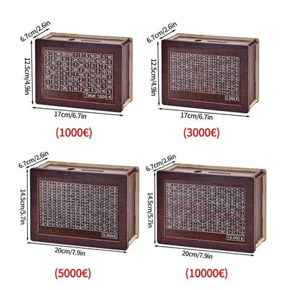 emart™ Umrah Saving Box – 280 Days Wooden Islamic Money Box for Hajj & Umrah Goals