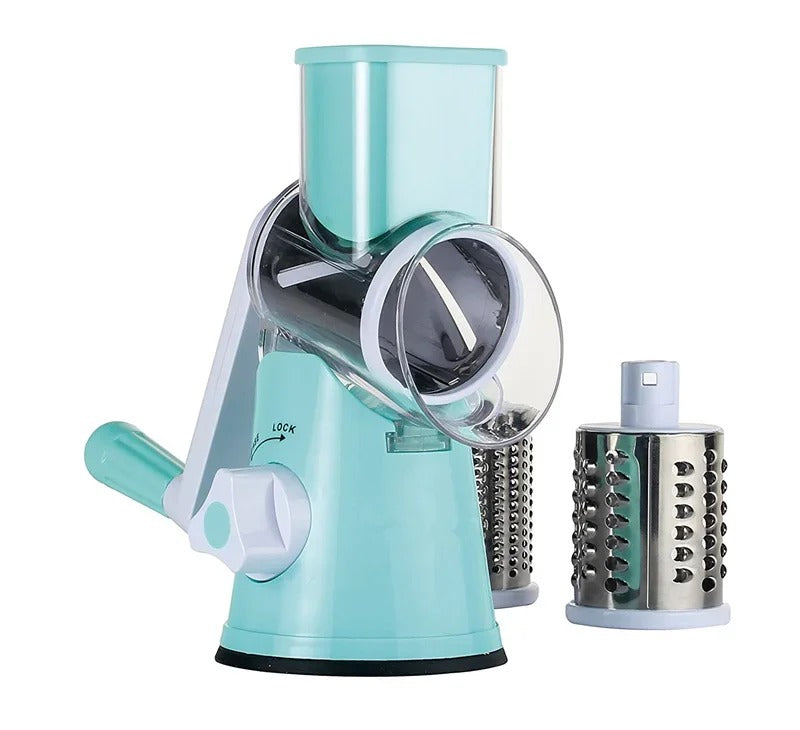 Manual Rotary Cheese Grater & Vegetable Cutter – Multifunctional Potato Slicer, Mandoline Chopper & Shredder