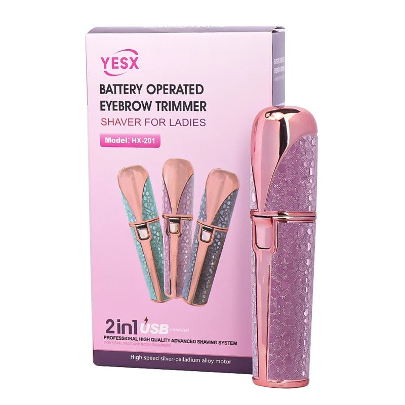 2-in-1 Rechargeable Facial Hair Remover & Eyebrow Trimmer for Women