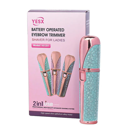 2-in-1 Rechargeable Facial Hair Remover & Eyebrow Trimmer for Women